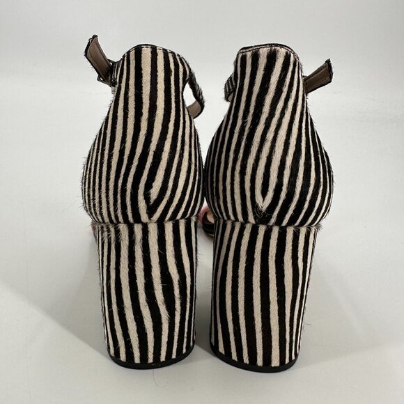SAM EDELMAN Daniella Zebra Print Calf Hair Pink Barbie Block Heel 8.5 Sandals - Picture 5 of 9